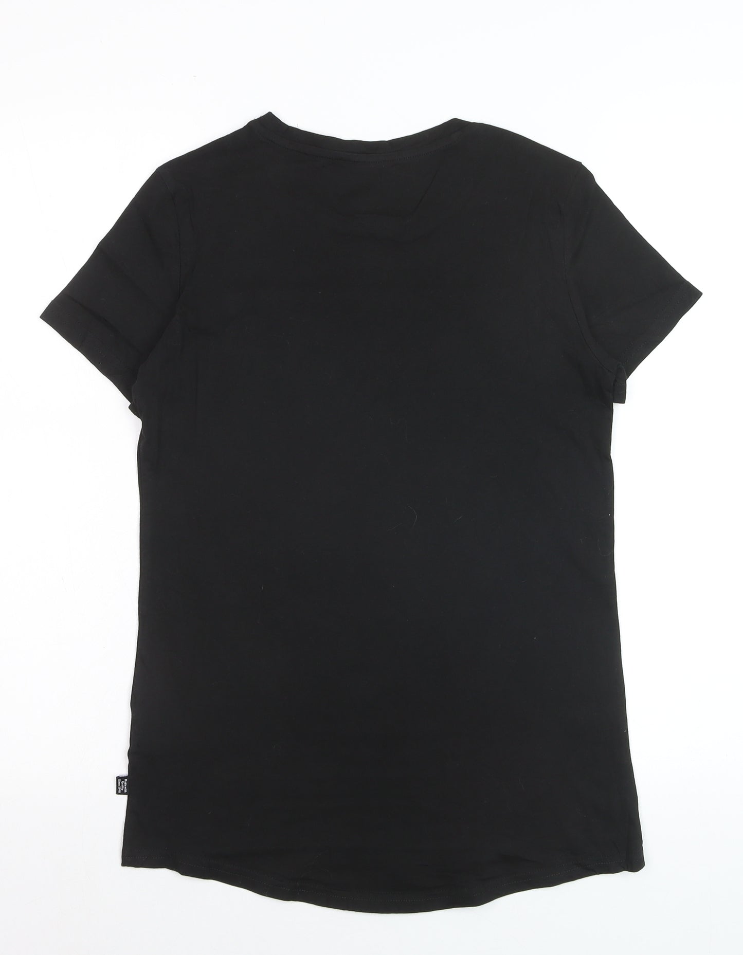 Puma Womens Black Crew Neck Short Sleeve Basic T-Shirt Size 10