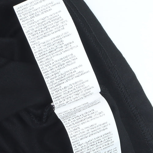 Puma Womens Black Crew Neck Short Sleeve Basic T-Shirt Size 10