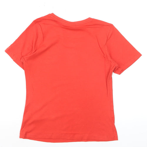 Disney Women Red Minnie Mouse T-Shirt Size S Crew Neck Short Sleeve