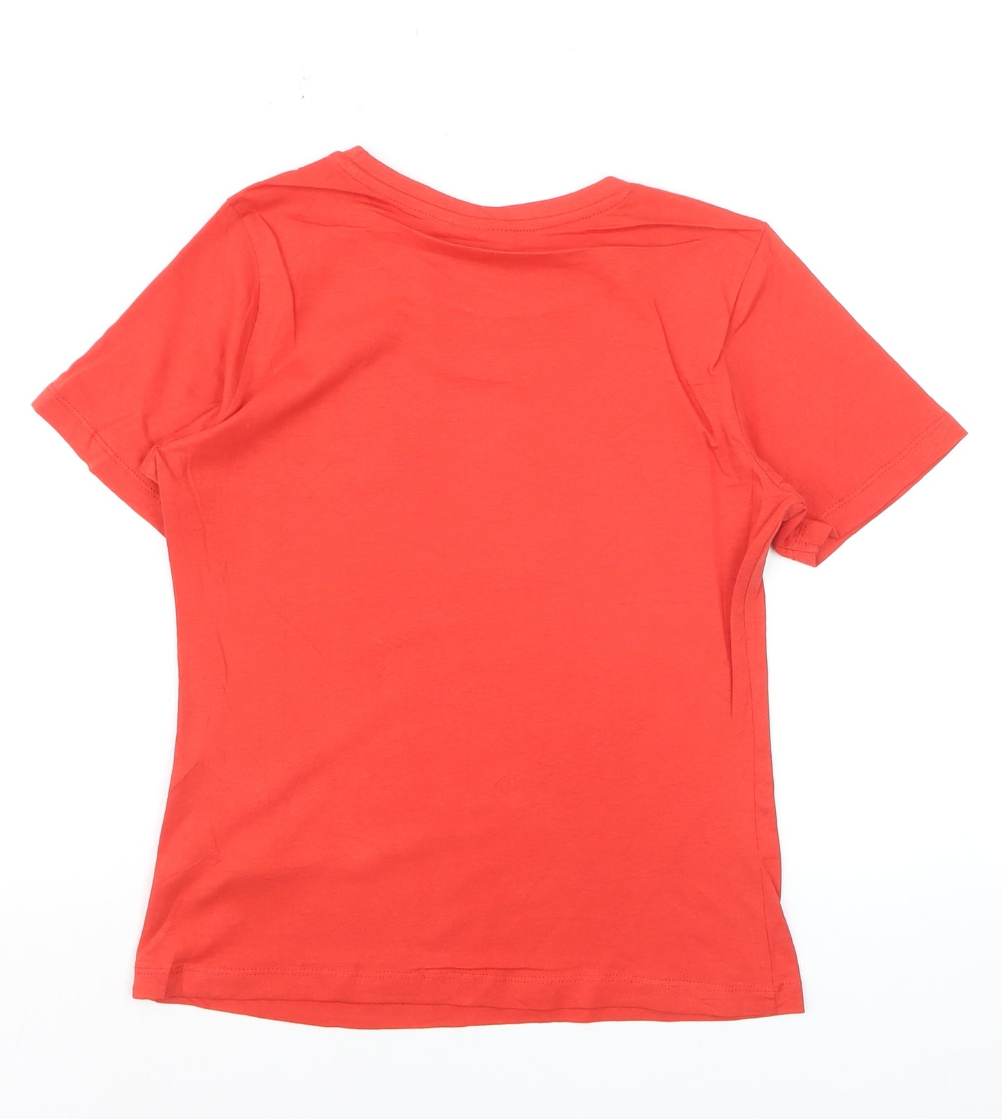Disney Women Red Minnie Mouse T-Shirt Size S Crew Neck Short Sleeve