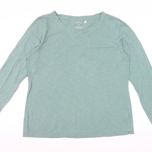 FatFace Womens Green Long Sleeve Cotton T-Shirt Size 16