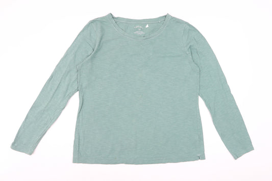 FatFace Womens Green Long Sleeve Cotton T-Shirt Size 16