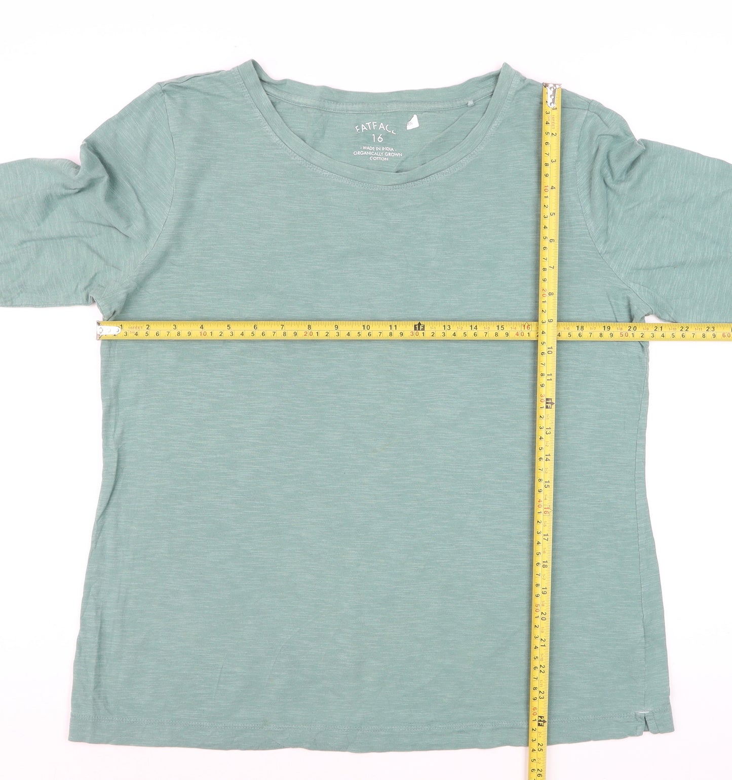 FatFace Womens Green Long Sleeve Cotton T-Shirt Size 16