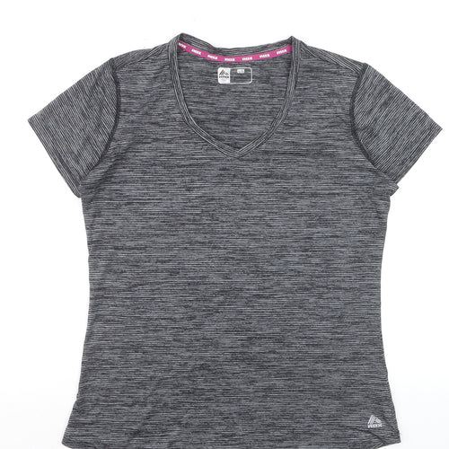 RBX Women Grey V-Neck Short Sleeve Athletic T-Shirt Size L
