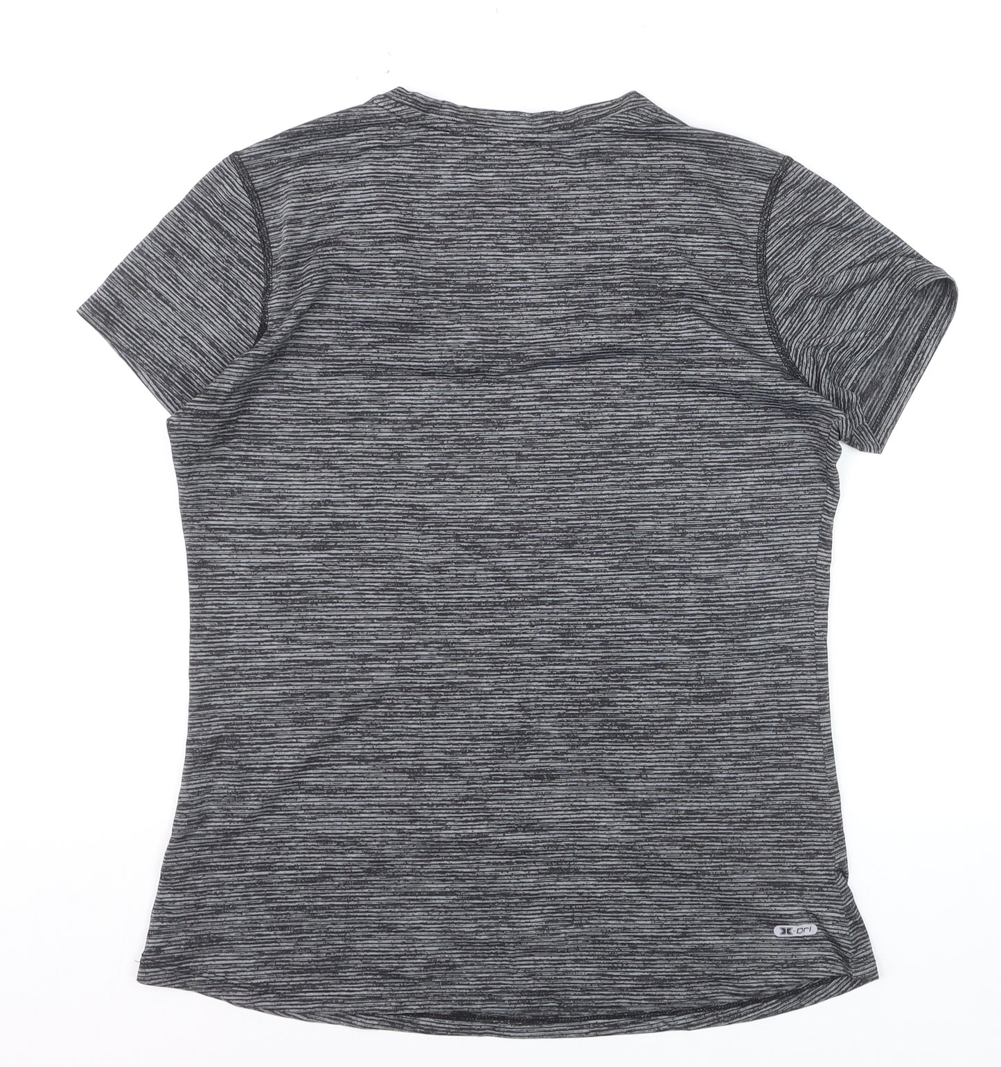 RBX Women Grey V-Neck Short Sleeve Athletic T-Shirt Size L