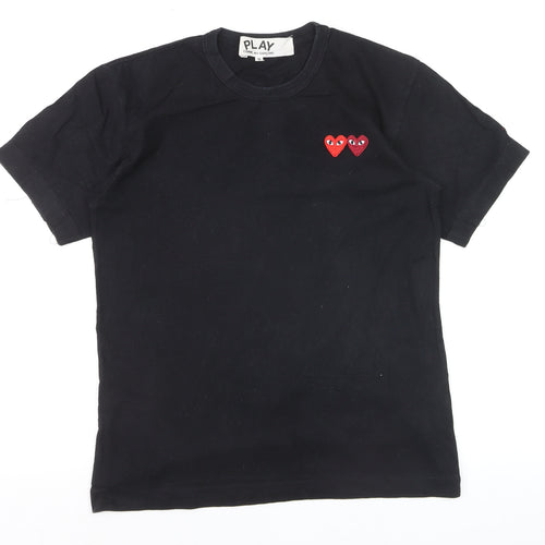 Comme des Garçons Play Women's Black Embroidered Heart T-Shirt Size S