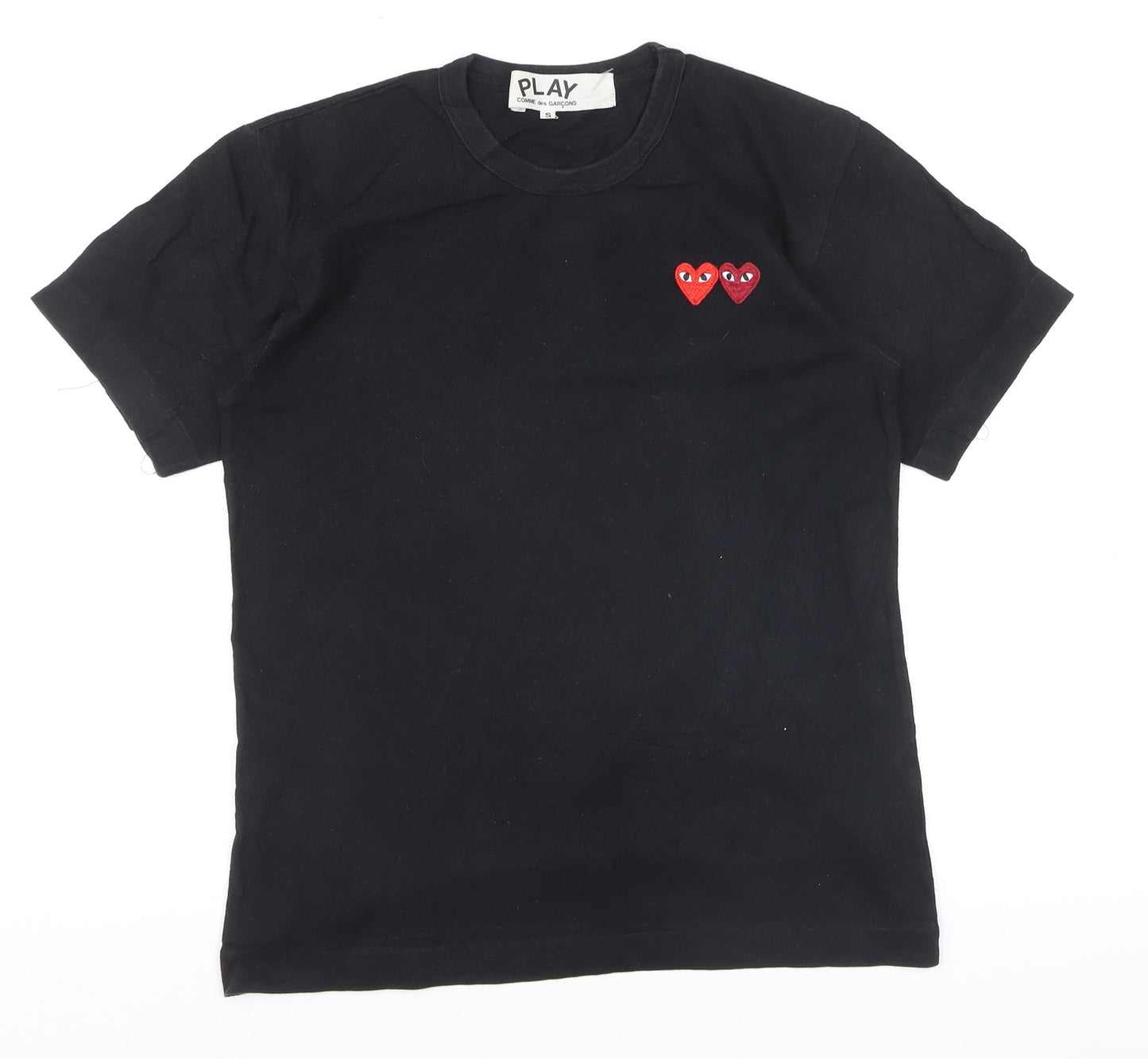 Comme des Garçons Play Women's Black Embroidered Heart T-Shirt Size S