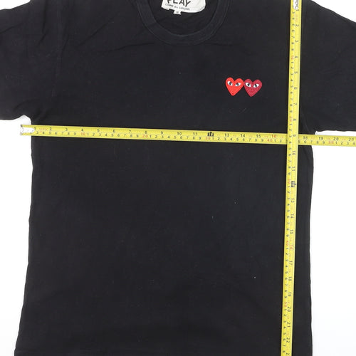 Comme des Garçons Play Women's Black Embroidered Heart T-Shirt Size S