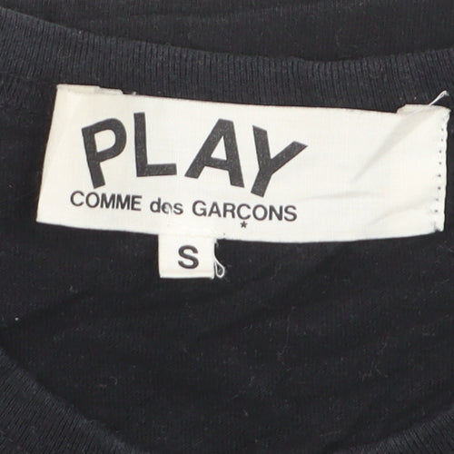 Comme des Garçons Play Women's Black Embroidered Heart T-Shirt Size S