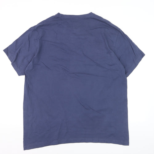 Fenchurch Men's Blue 2XL Cotton Logo Crew Neck Short Sleeve T-Shirt
