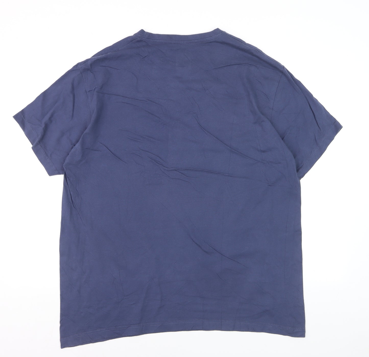 Fenchurch Men's Blue 2XL Cotton Logo Crew Neck Short Sleeve T-Shirt
