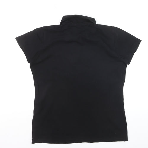 LA Gear Womens Black Polo Shirt Size 12 Short Sleeve Stretch Top