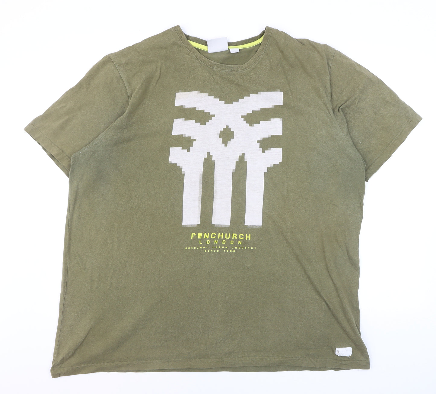 Fenchurch London Men's Green XL Graphic Print Crew Neck T-Shirt