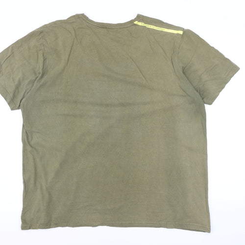 Fenchurch London Men's Green XL Graphic Print Crew Neck T-Shirt