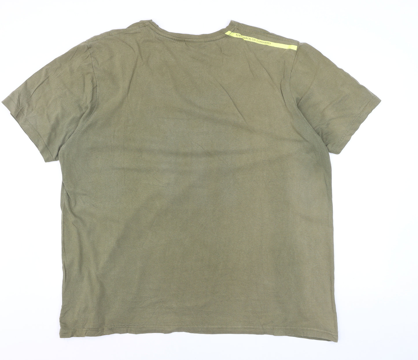 Fenchurch London Men's Green XL Graphic Print Crew Neck T-Shirt