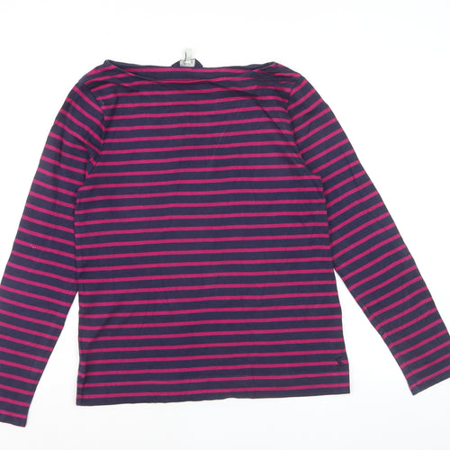 Joules Women's Multicoloured Striped Long Sleeve Cotton Top Size 6