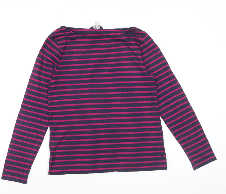 Joules Women's Multicoloured Striped Long Sleeve Cotton Top Size 6