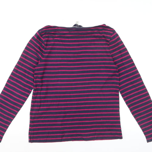 Joules Women's Multicoloured Striped Long Sleeve Cotton Top Size 6
