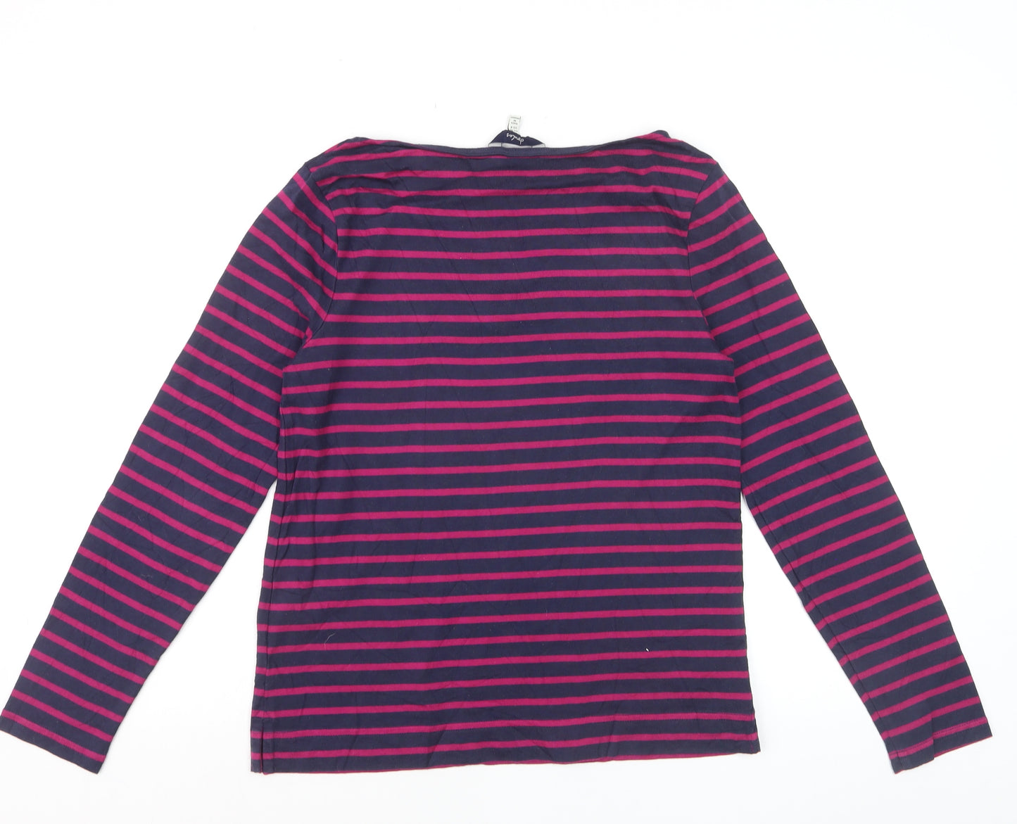 Joules Women's Multicoloured Striped Long Sleeve Cotton Top Size 6