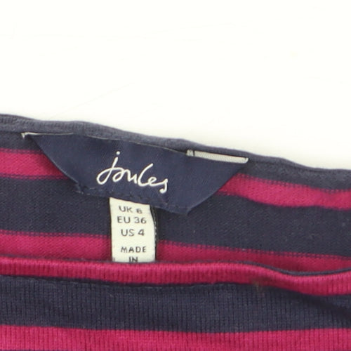 Joules Women's Multicoloured Striped Long Sleeve Cotton Top Size 6