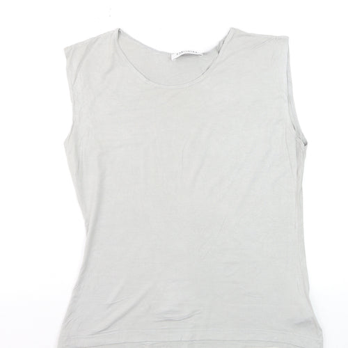 Olsen Women’s Grey Sleeveless Basic Viscose Stretch Top Size 16