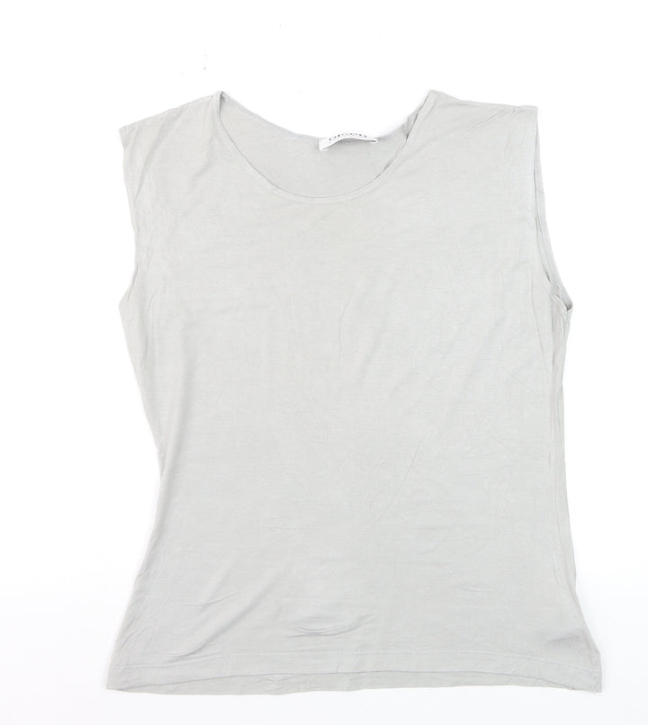 Olsen Women’s Grey Sleeveless Basic Viscose Stretch Top Size 16