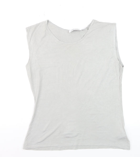 Olsen Women’s Grey Sleeveless Basic Viscose Stretch Top Size 16