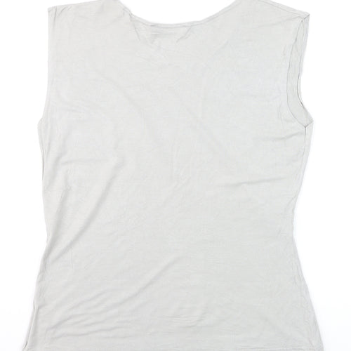 Olsen Women’s Grey Sleeveless Basic Viscose Stretch Top Size 16