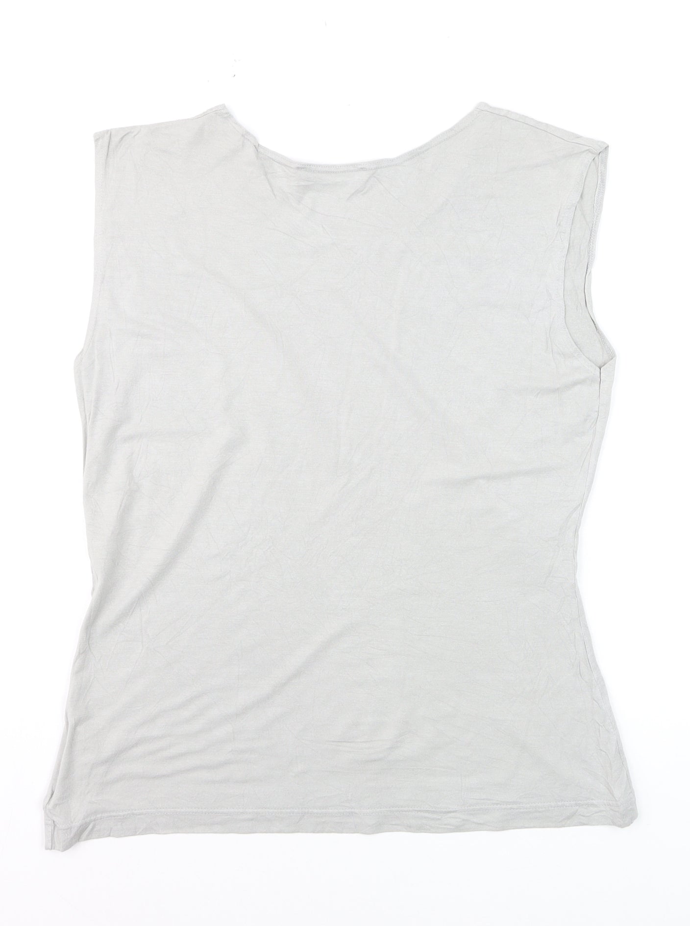 Olsen Women’s Grey Sleeveless Basic Viscose Stretch Top Size 16