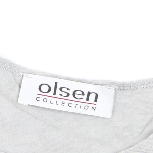 Olsen Women’s Grey Sleeveless Basic Viscose Stretch Top Size 16