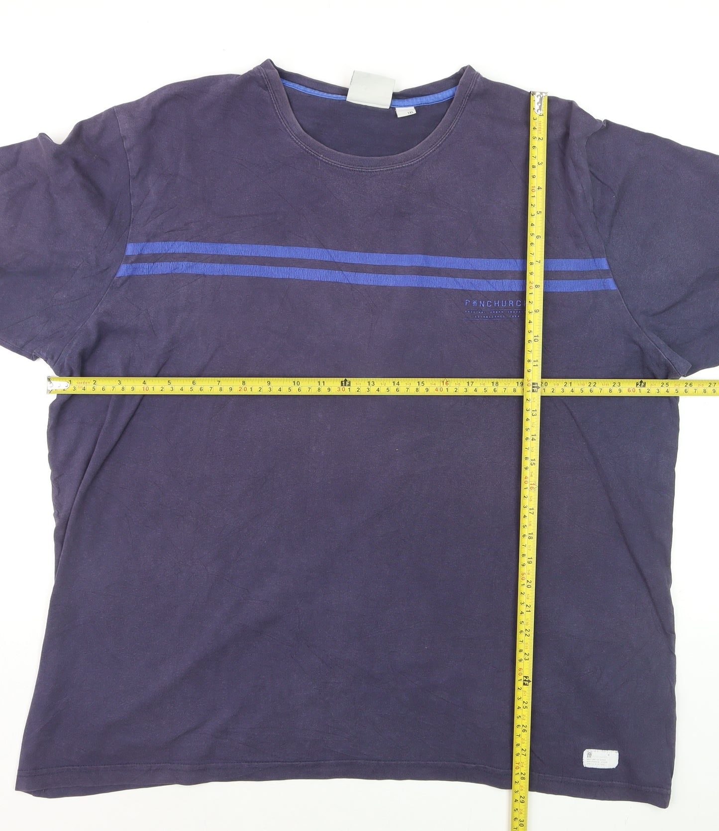 Fenchurch Men’s Blue XL Crew Neck Cotton T-Shirt