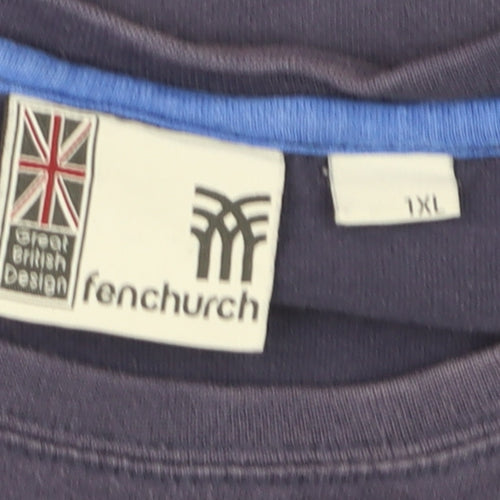 Fenchurch Men’s Blue XL Crew Neck Cotton T-Shirt