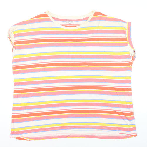 Capsule Women's Multicoloured Striped Cotton T-Shirt Size 28