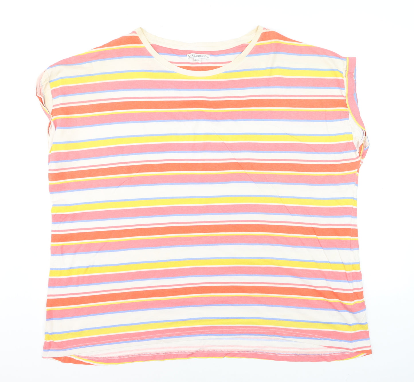 Capsule Women's Multicoloured Striped Cotton T-Shirt Size 28