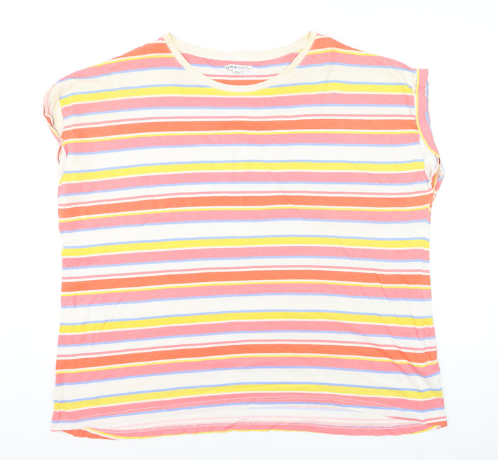 Capsule Women's Multicoloured Striped Cotton T-Shirt Size 28