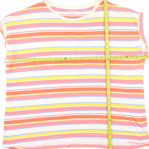 Capsule Women's Multicoloured Striped Cotton T-Shirt Size 28