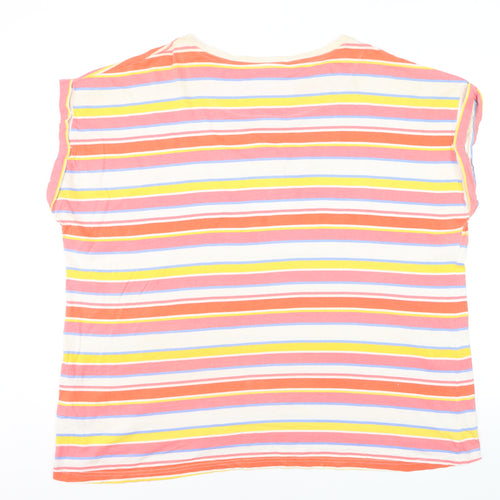 Capsule Women's Multicoloured Striped Cotton T-Shirt Size 28