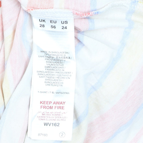Capsule Women's Multicoloured Striped Cotton T-Shirt Size 28