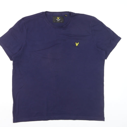 Lyle & Scott Men's Navy Blue Crew Neck Cotton T-Shirt Size L