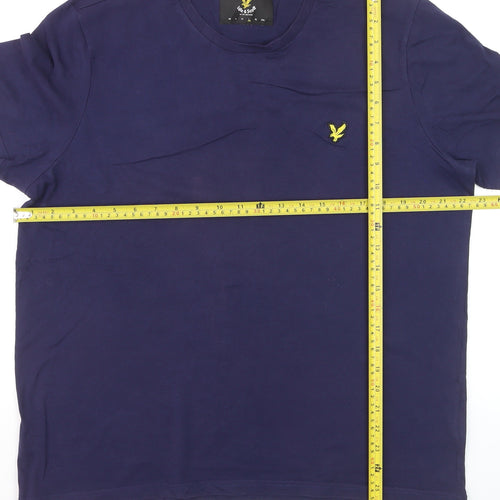 Lyle & Scott Men's Navy Blue Crew Neck Cotton T-Shirt Size L