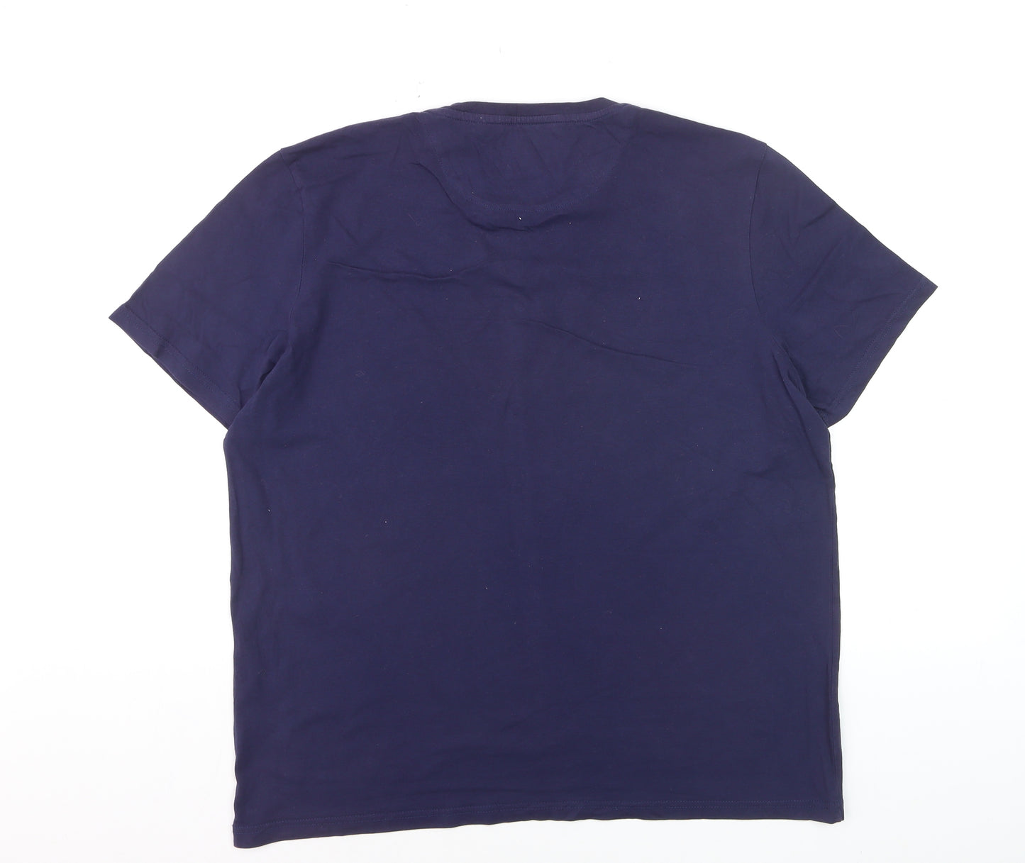 Lyle & Scott Men's Navy Blue Crew Neck Cotton T-Shirt Size L