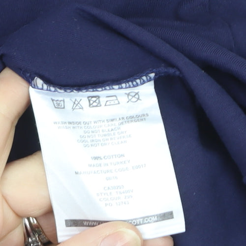 Lyle & Scott Men's Navy Blue Crew Neck Cotton T-Shirt Size L