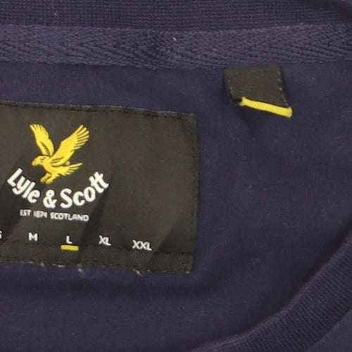 Lyle & Scott Men's Navy Blue Crew Neck Cotton T-Shirt Size L