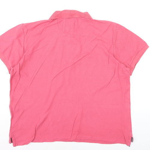 Old Navy Men's Pink XL Fitted Cotton Polo Shirt Casual Summer