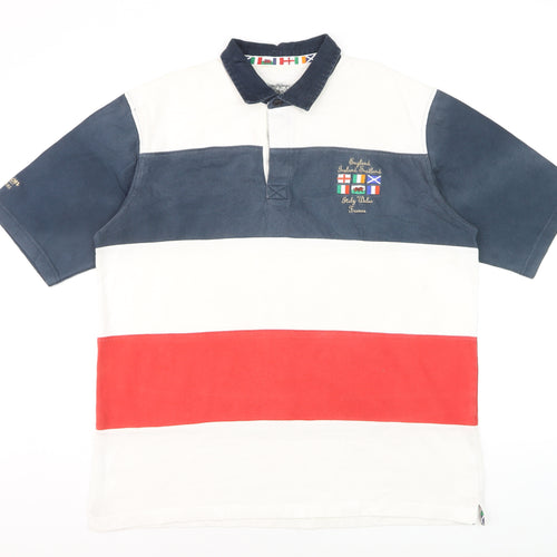 Cotton Traders Classics Men's Multicoloured Rugby Polo XL 100% Cotton