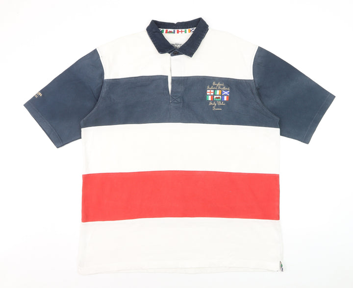 Cotton Traders Classics Men's Multicoloured Rugby Polo XL 100% Cotton