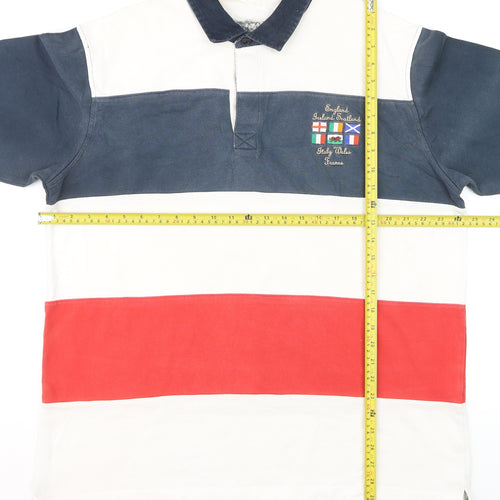 Cotton Traders Classics Men's Multicoloured Rugby Polo XL 100% Cotton