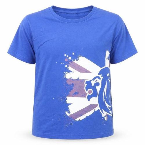 Lonsdale Boys Blue 9-10 Years Lion Graphic Cotton Short Sleeve T-Shirt