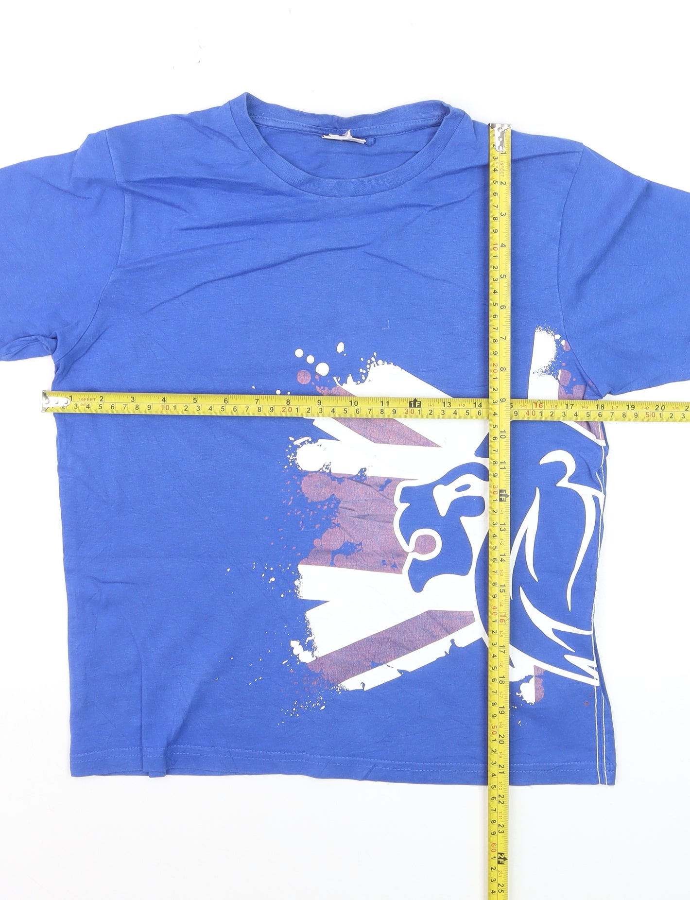 Lonsdale Boys Blue 9-10 Years Lion Graphic Cotton Short Sleeve T-Shirt