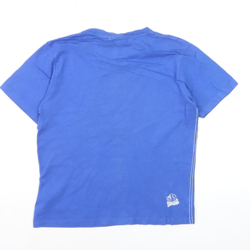 Lonsdale Boys Blue 9-10 Years Lion Graphic Cotton Short Sleeve T-Shirt